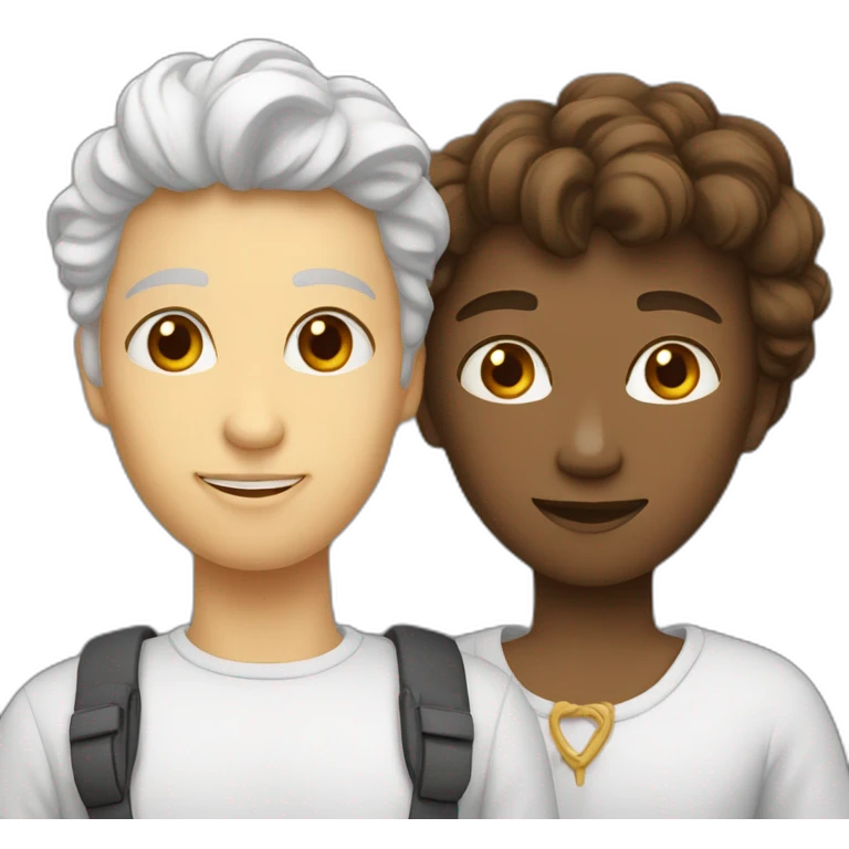Deux personnes blanche amoureuse emoji