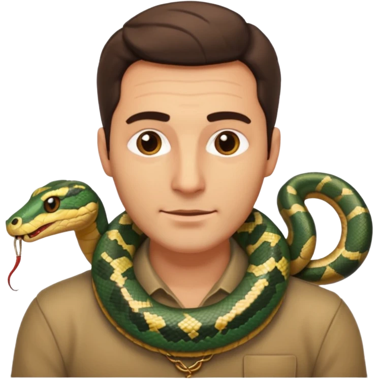 White Italian man with snake around neck emoji