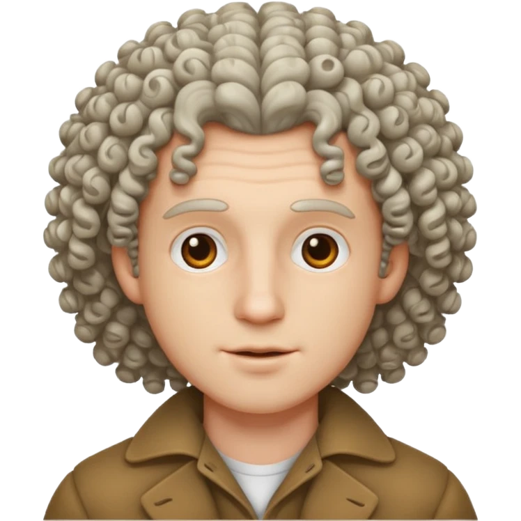 a man adult, white skin, curly hair emoji