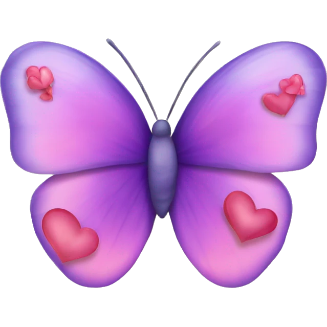 Butterflies with hearts emoji