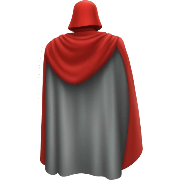 superhero red cape from behind emoji