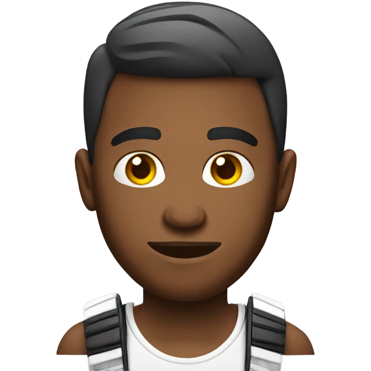 A white video gamer with a low taper fade emoji
