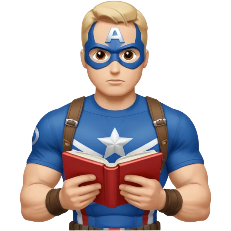 read book with captin america emoji