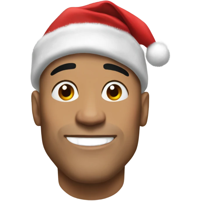 the rock with a christmas hat emoji