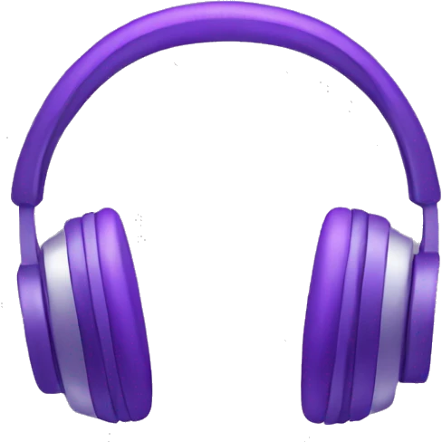Headphone with purple bows emoji