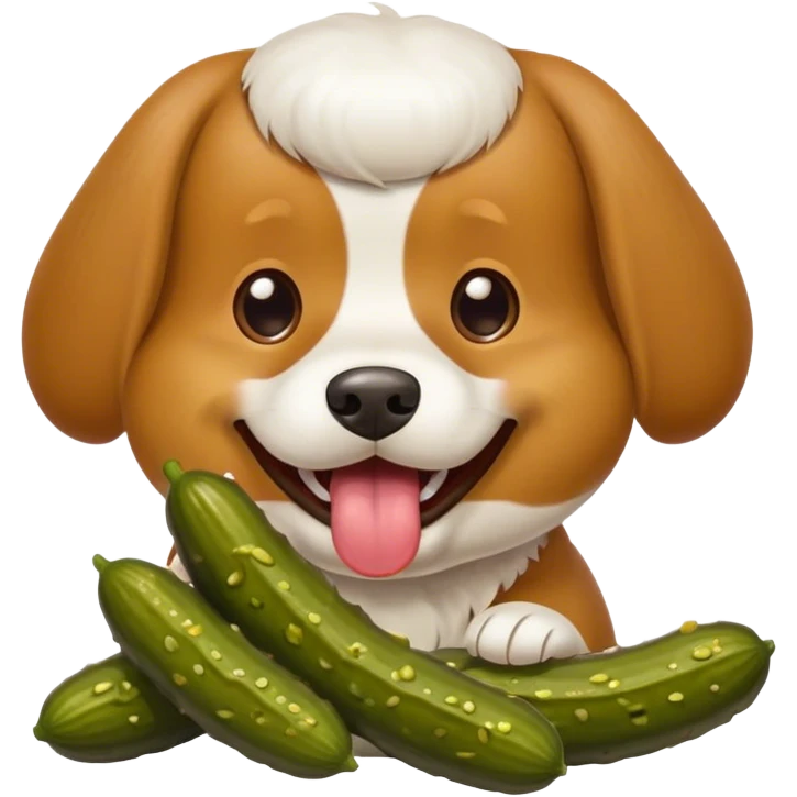 dog eating pickles  emoji