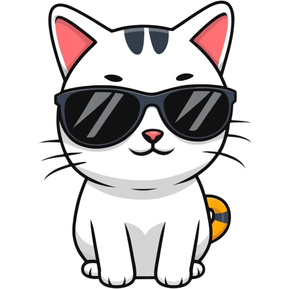 Cat with sunglasses emoji