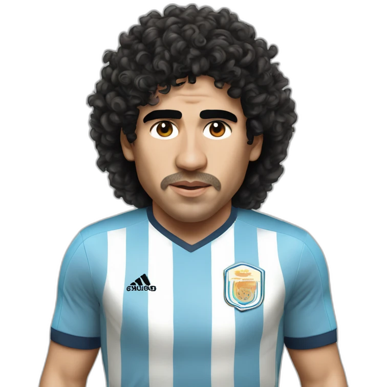 Curly hair Maradona run 86 argentina emoji