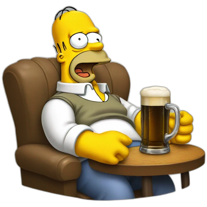 Homer simpson with beer emoji