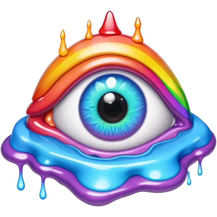 melted surreal rainbow eye emoji