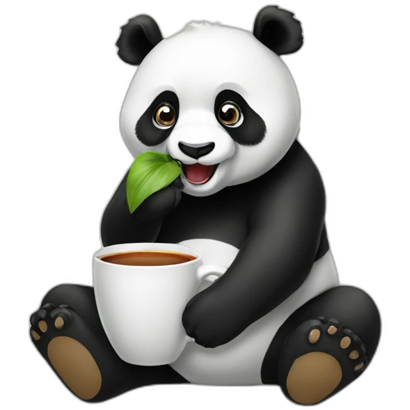 A panda sipping te emoji