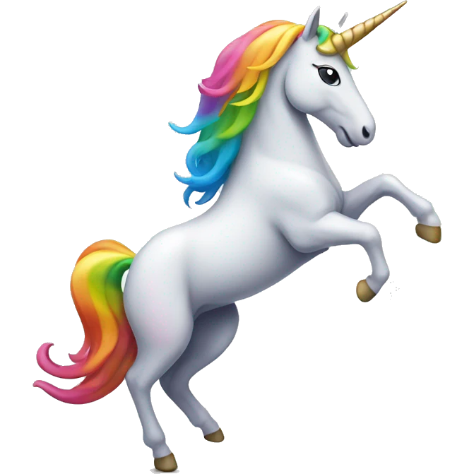 Unicorn dancing on rainbow  emoji