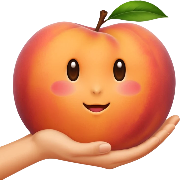Peach with hand print on  emoji