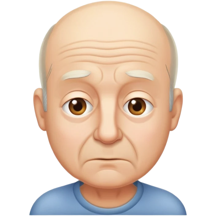 Tired balding caucasian man of 65 years emoji
