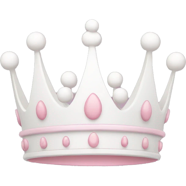 White and pastel pink crown emoji