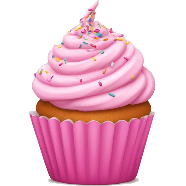 A pink cupcake with sprinkles  emoji