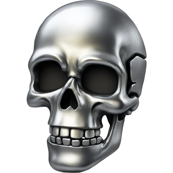 Skull made out of chrome emoji