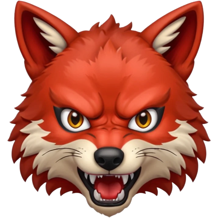 angry red wolf emoji