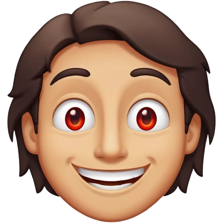 Happy face with half-lidded eyes, relaxed goofy smile, and slightly red eyes, looking high or stoned emoji