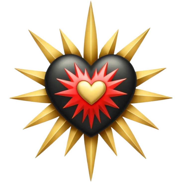 heart with black and gold starburst emoji