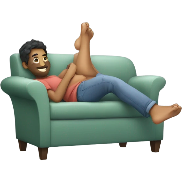 Happy with feet up emoji