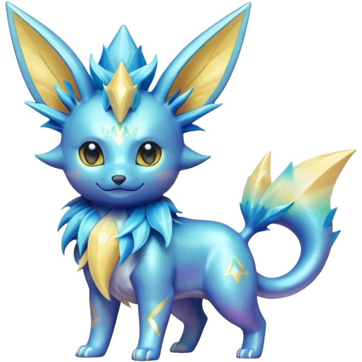 Shiny iridescent Jolteon-Vaporeon-Fusion emoji