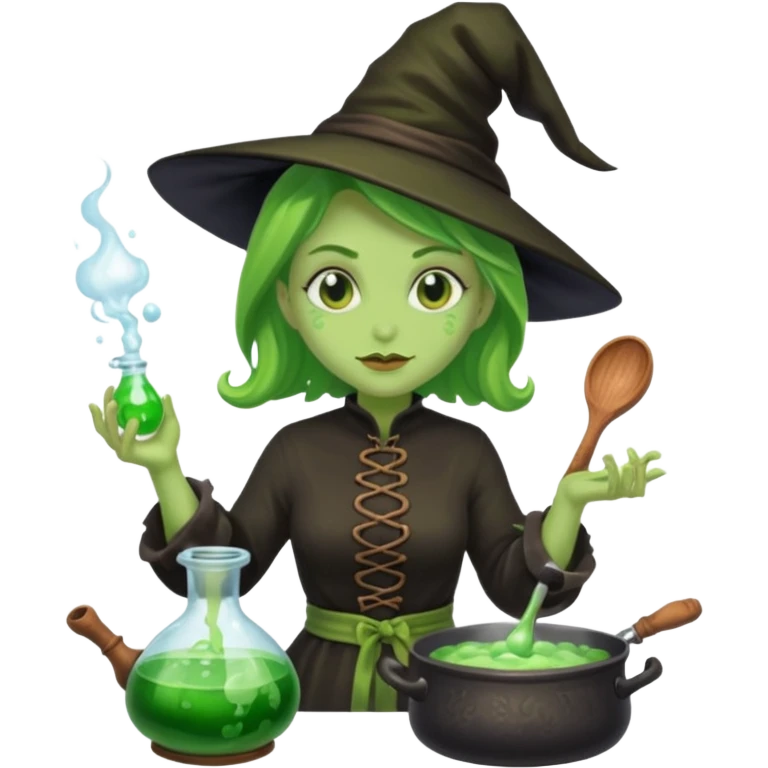 green witch cooking potion emoji