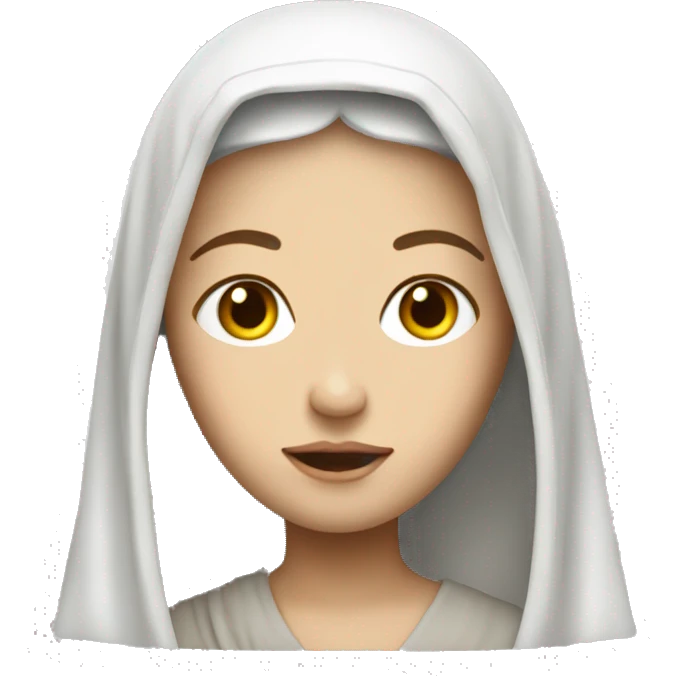 The Virgin Mary realistic face emoji