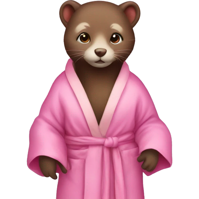 brown mink in a pink silk robe emoji