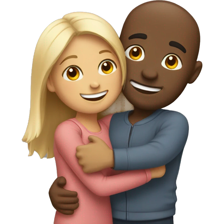 couple hug with warm smiles emoji