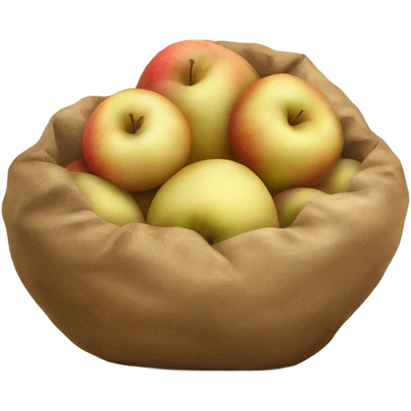 There is an apple in a pile of potatoes emoji