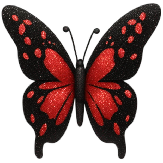 red and black glitter butterfly emoji