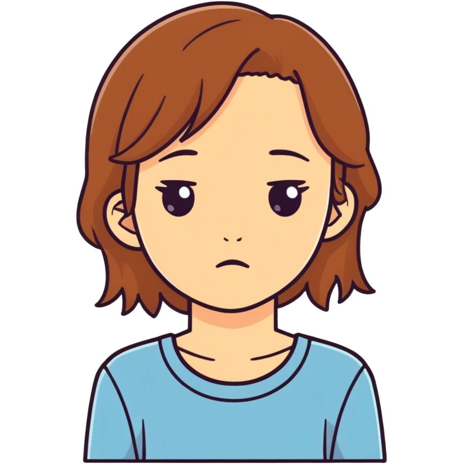 tan brown hair girl tired  emoji