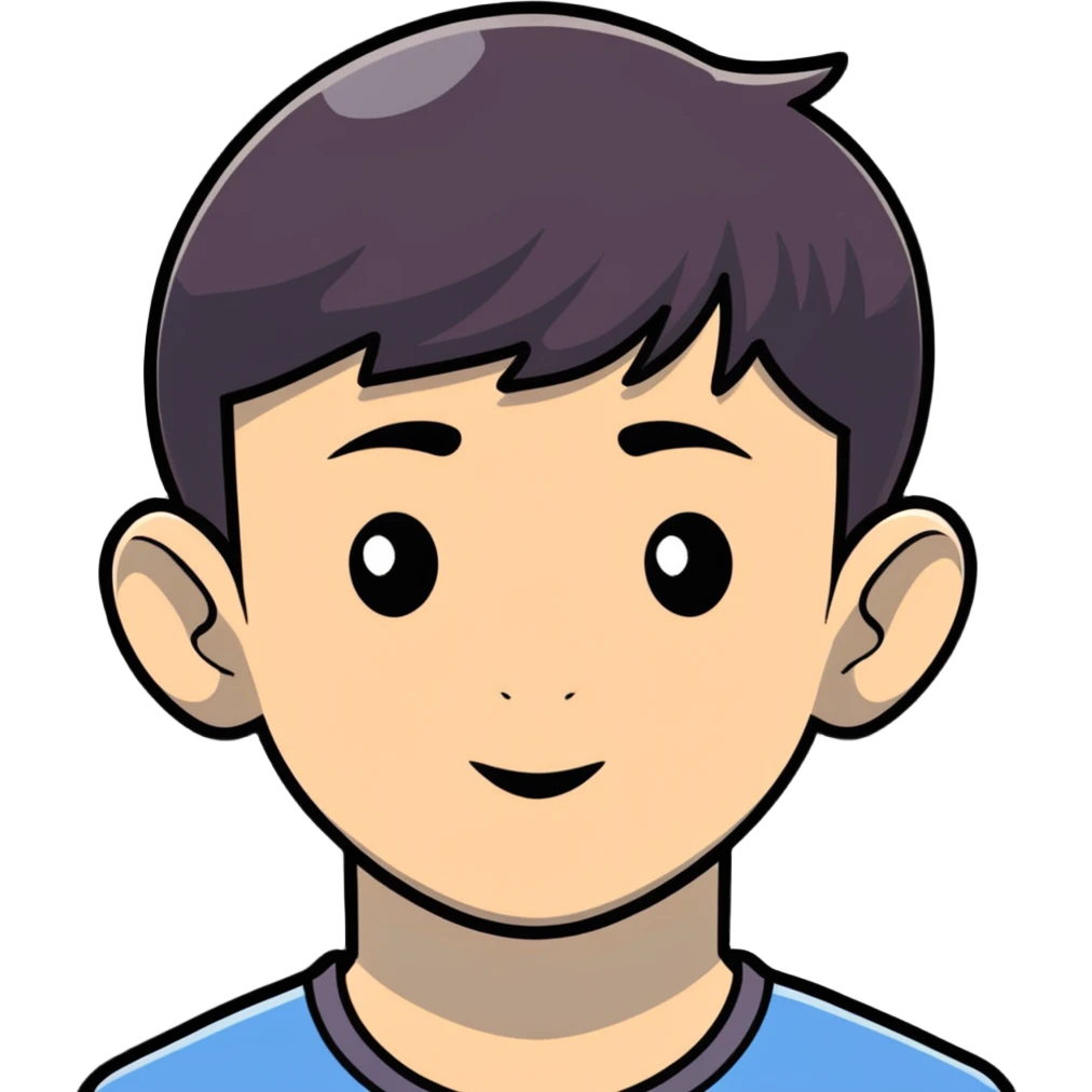 cartoon sticker style portrait of Jawed Karim, YouTube founder emoji