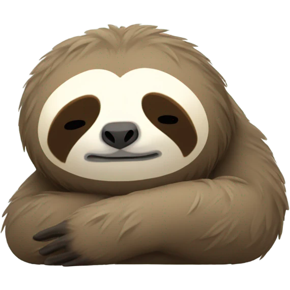very tired sloth lying face down emoji