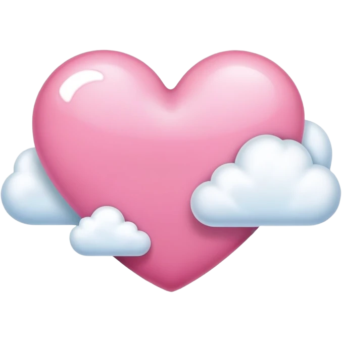 pink heart + cloud emoji