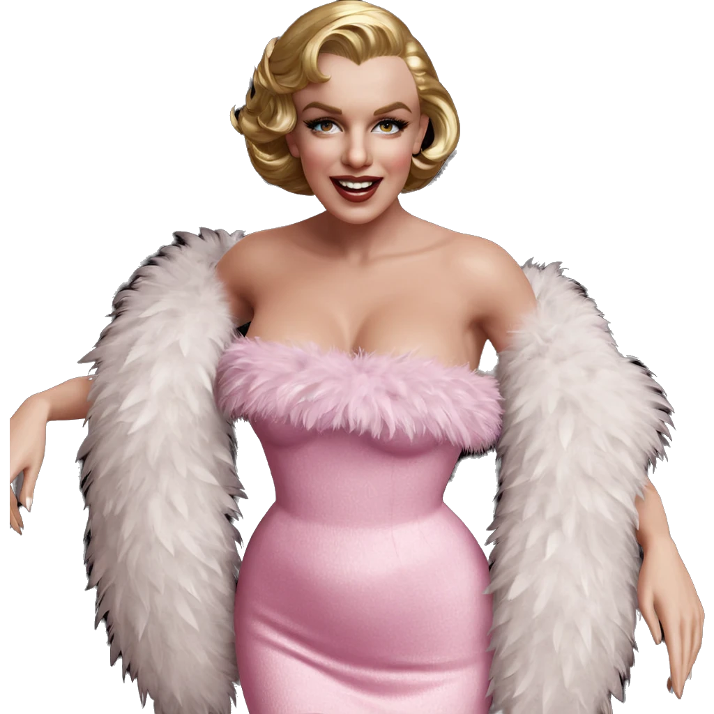 glamorous girl in feather boa emoji