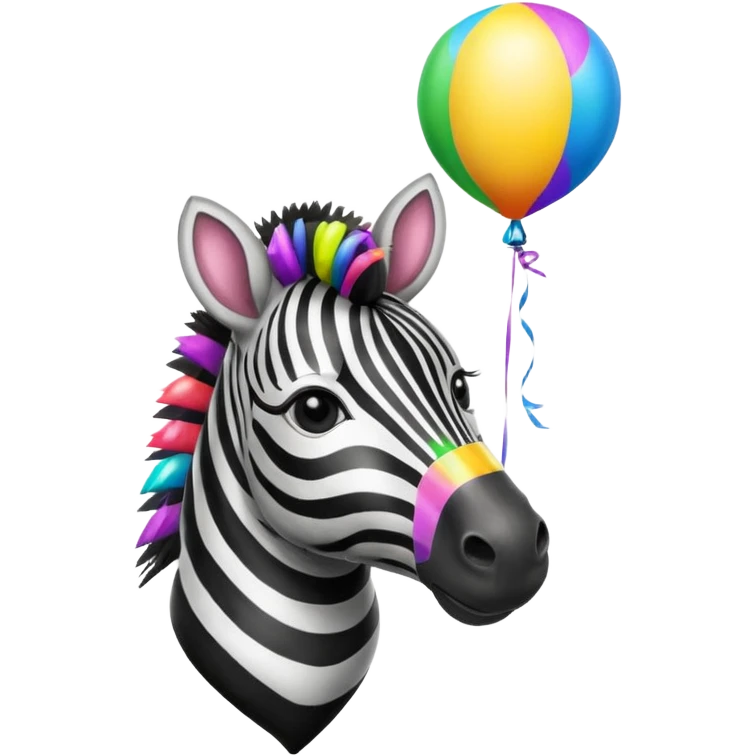 zebra with balloon emoji