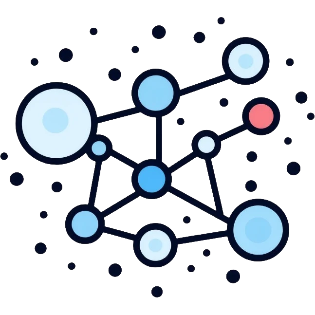 neural network node connection diagram, simplified for telegram emoji