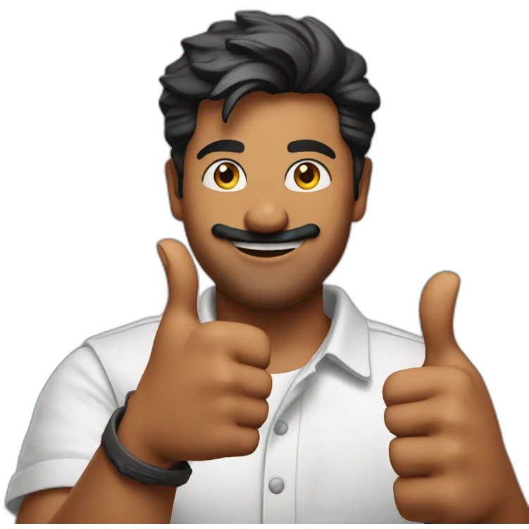 Actor Vijay showing thumbs up emoji