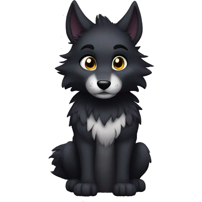 black furry anthro wolf emoji
