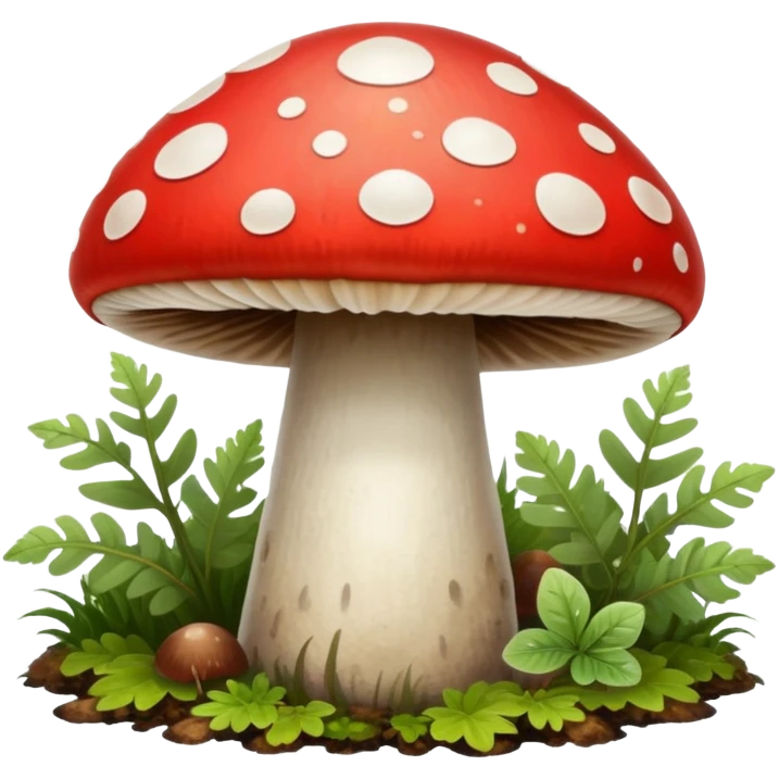 Mushroom with red cap and white spots emoji
