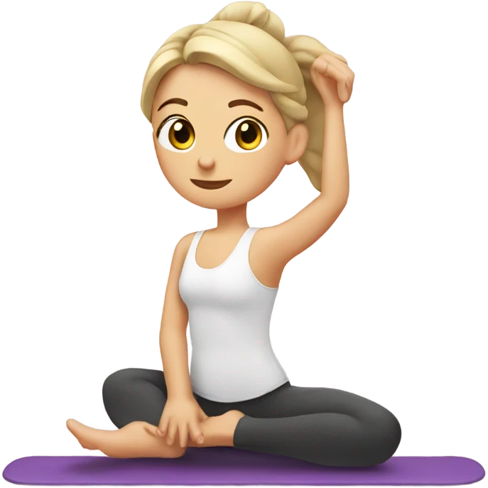 white girl doing pilates emoji