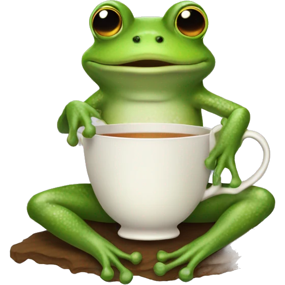 Kerment the frog sipping tea emoji