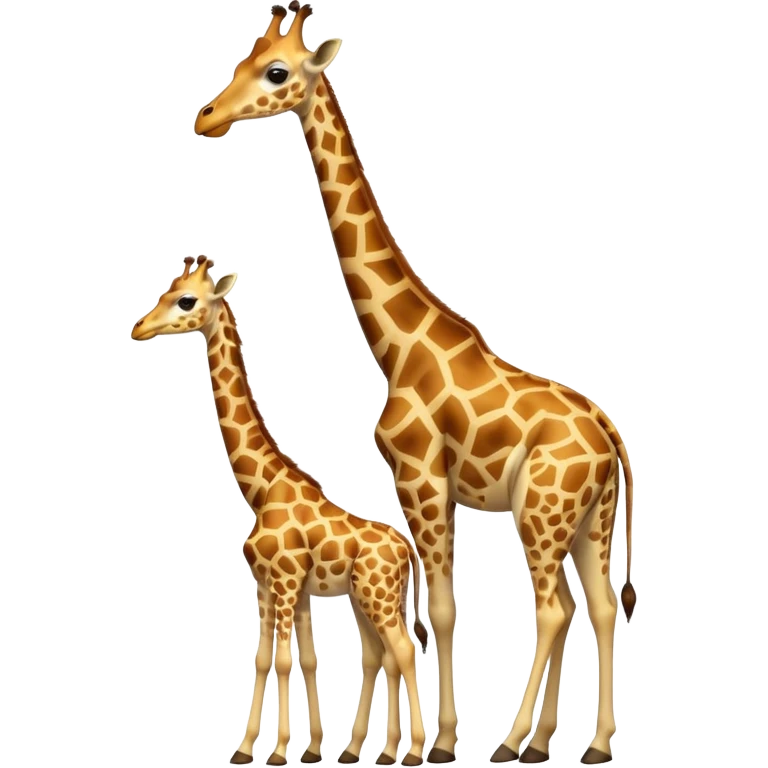High resolution giraffe with its baby emoji