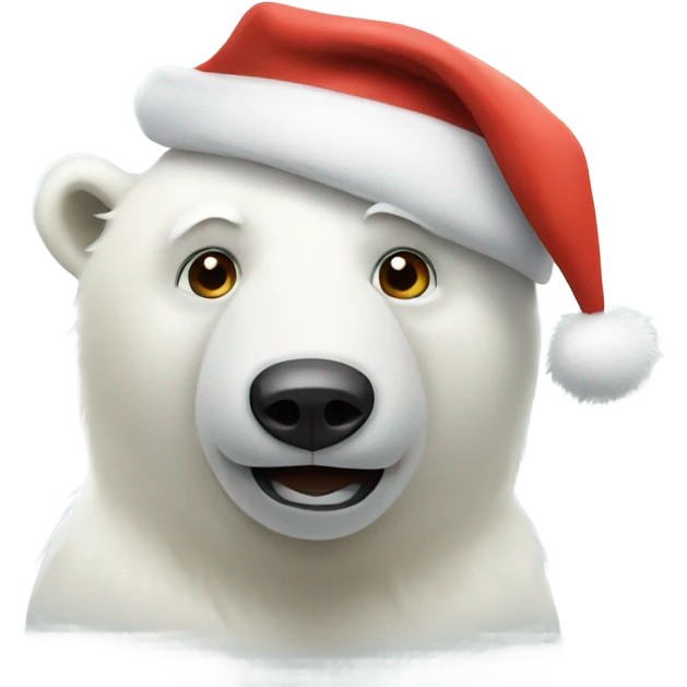 polar bear in a Santa hat emoji