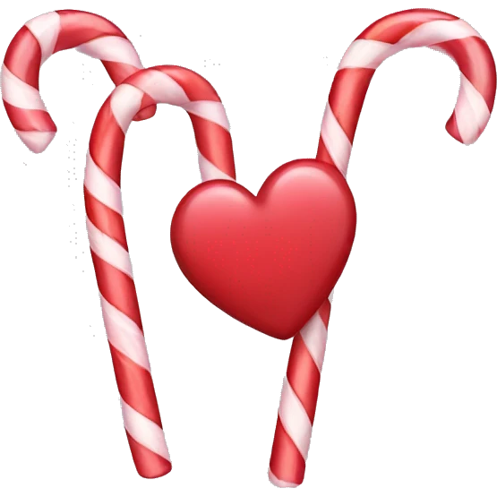 Heart shaped candy canes emoji