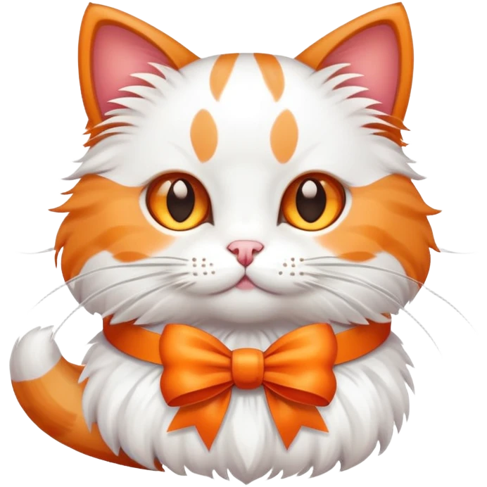 Cat wearing bow emoji