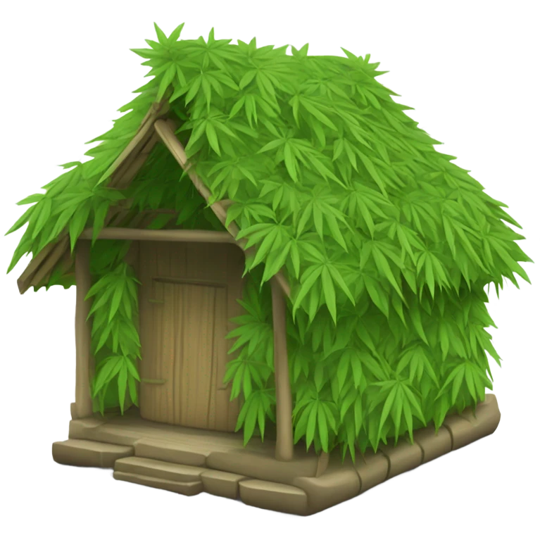 thai hut cannabis leaf roof emoji