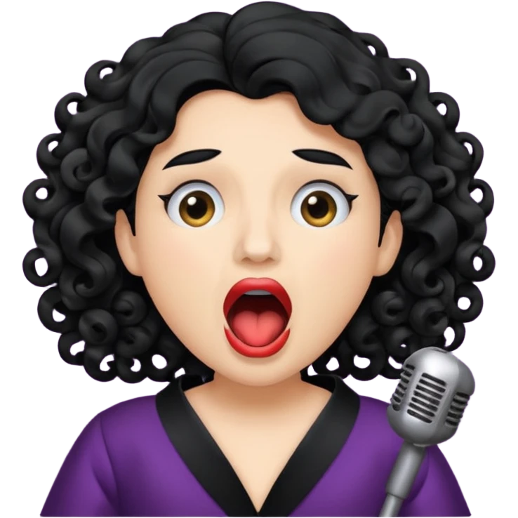 curly hair  opera singer singing emoji